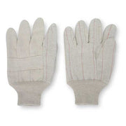 Canvas Gloves, Cotton/Polyester, None Uncoated, Knit, Beige, L, 1 PR