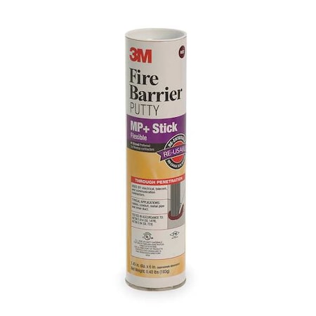 Fire Barrier Putty,1.45 x 6In H,Red Brwn