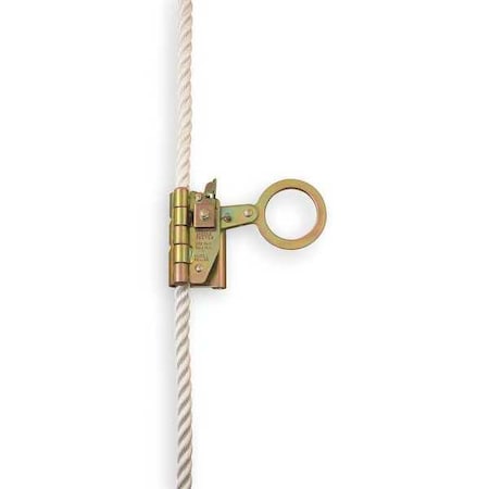 Rope Grab, Steel, 310 lb., Gold, For Rope Size: 5/8 in ,Cam Locking System