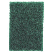 Scouring Pad, 9 in x 6 in W x 1/4 in H, Fiber/Resin, Multipurpose, Green, PK20