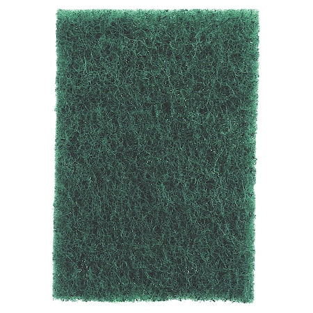 Scouring Pad, 9 in x 6 in W x 1/4 in H, Fiber/Resin, Multipurpose, Green, PK20