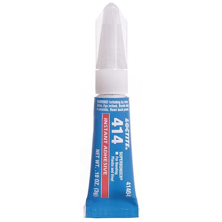 Instant Adhesive, 414 Series, Clear, 0.1 oz, Tube