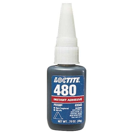 Instant Adhesive, 480 Series, Black, 0.7 oz, Bottle