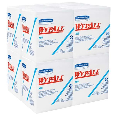 WypAll General Clean X60 Multi-Task Cleaning Cloths (41083), Washcloths Hydroknit, Quarterfold, PK8