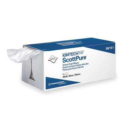 Kimtech Prep ScottPure Critical Task Wipers,White, 12 in x 23 in, 50 sheets per pack