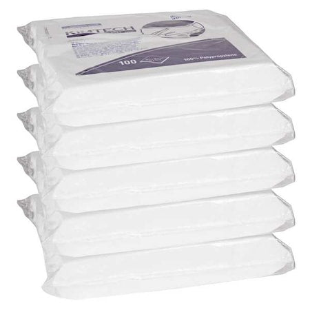 W4 Dry Cleanroom Wipes (33330), Double Bag, White, 12" x 12", Disposable, 100 Wipes/Pack, PK5