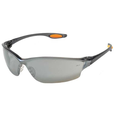 Oxulux, Safety Glasses, Anti-Scratch, Gray Mirror Lens, Gray Frame, Frameless