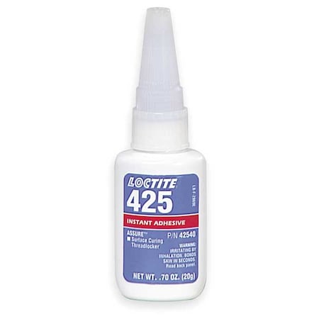 Plastic Threadlocker, LOCTITE 425 Assure, Blue, Medium Strength, Liquid, 0.7 oz Bottle