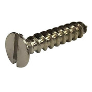 Sheet Metal Screw, #6 x 1/2 in, Plain Stainless Steel Flat Head Slotted Drive, 100 PK