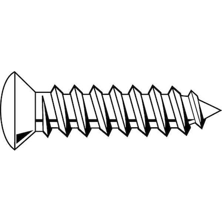Sheet Metal Screw, #8 x 1 in, Zinc Plated Steel Oval Head Phillips Drive, 100 PK