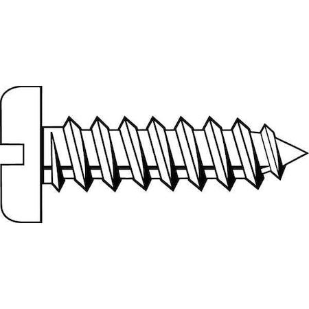 Sheet Metal Screw, #14 x 1-3/4 in, Zinc Plated Steel Pan Head Slotted Drive, 100 PK