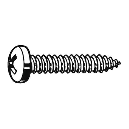 Sheet Metal Screw, #8 x 5/8 in, Zinc Plated Steel Pan Head Phillips Drive, 100 PK