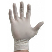 Disposable Gloves, 5.00 to 5.99 mil Palm, Latex, Powder-Free, L (9), 100 PK, Beige