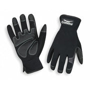 Mechanics Gloves, Clarino/PVC Grip/Wear Panels Palm, S, Black