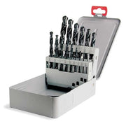 15PC 118 Degree General Purpose Jobber Lngth Drill Set Cle-Line 1899 Steam Oxide HSS RHS/RHC 1/16-1/2x1/32