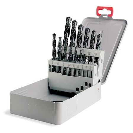 15PC 118 Degree General Purpose Jobber Lngth Drill Set Cle-Line 1899 Steam Oxide HSS RHS/RHC 1/16-1/2x1/32