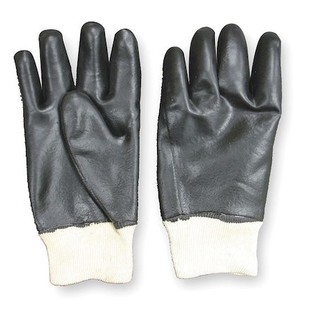 Condor Chemical Resistant Gloves, Cotton Jersey, 10.25 in L, Black, M, 1 PR