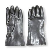 Chemical Resistant Gloves, PVC, 12 in L, Not Applicable, Black, M, 1 PR