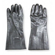 Chemical Resistant Gloves, PVC, 14 in L, Not Applicable, Black, M, 1 PR
