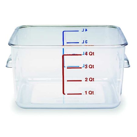 Square Storage Container,4 qt,Clear