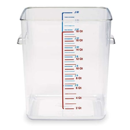 Square Storage Container,22 qt,Clear