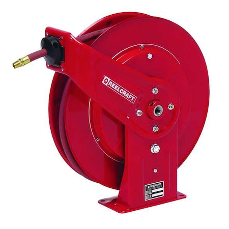 Spring Return Hose Reel, 3/4 in Hose Diameter, 25 ft Length, 50 psi Max. Pressure, Red