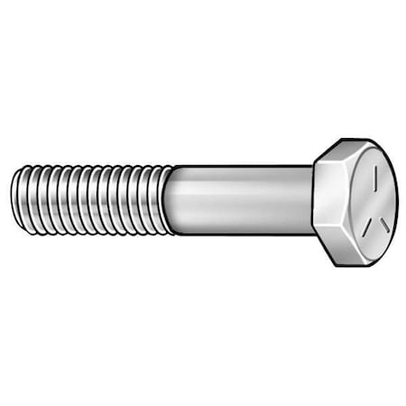 Grade 5, 1/4"-20 Hex Head Cap Screw, Chrome Plated Steel, 1 in L, 5 PK