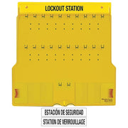Lockout Station, Unfilled, Holds 20 Padlocks, 22 in x 22 in, Includes Translucent Lockable Cover
