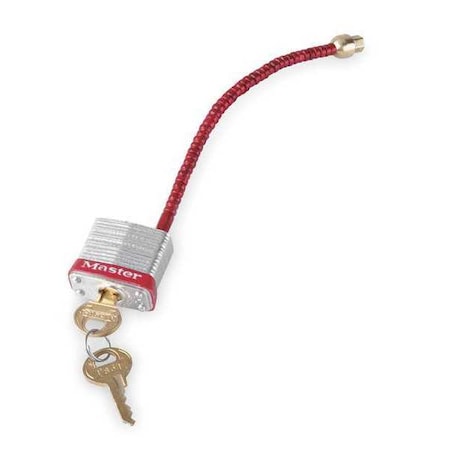 Circuit Breaker Switch Padlock, Keyed Different, Steel, Red, 1 1/8 in Body Width
