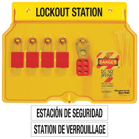 Lockout Station,Filled,4 Padlocks