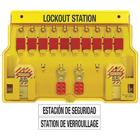10-Lock Aluminum Padlock Station