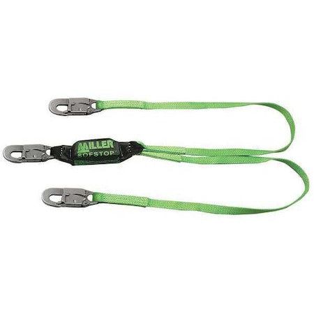 Miller Shock Absorbing Lanyard, 4 ft. Length, 2 Leg(s), 310 lb. Weight Capacity