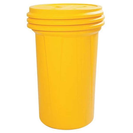 Open Head Overpack Drum, Polyethylene, 55 gal, Unlined, Yellow