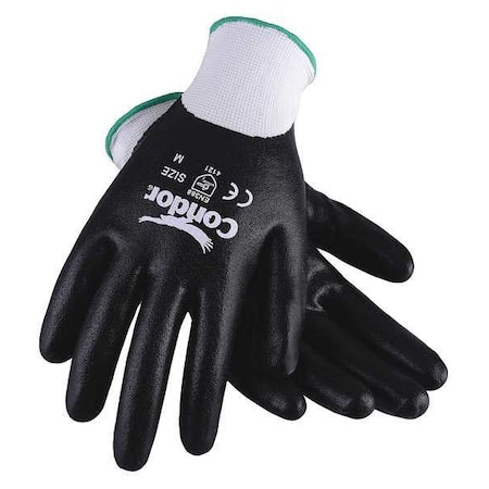 Coated Gloves, Nitrile, Sandy, Full, 4 Abrasion Level, White, 2XL 1 PR