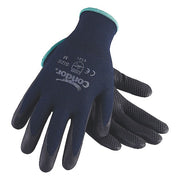 Coated Gloves, Nitrile, Fish Net Pattern on Palm, Palm, 3 Abrasion Level, Blue, S 1 PR