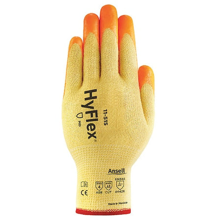Hi-Vis Cut-Resistant Coated Gloves, Cut Level A5 ,Dipped ,Nitrile ,Sandy ,2XL 1 PR