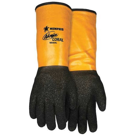 Cut Resistant Coated Gloves, Cut Level A4 ,Double dipped ,PVC ,Rough ,L 1 PR