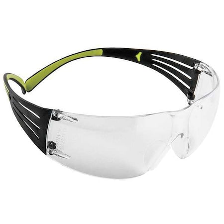 SecureFit Safety Glasses, 400 Series, Anti-Fog, Anti-Scratch, Frameless, Black Arm, Clear Lens