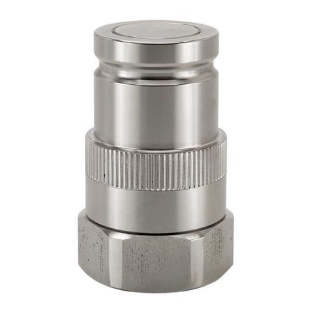 Hydraulic Quick Connect Hose Coupling, 316 Stainless Steel Body, Ball Lock, 1"-11-1/2 Thread Size