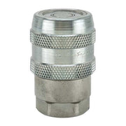 Hydraulic Quick Connect Hose Coupling, Steel Body, Push-to-Connect Lock, 7/16"-20 Thread Size