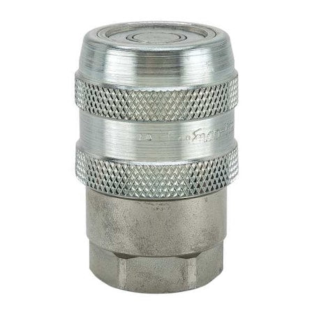 Hydraulic Quick Connect Hose Coupling, Steel Body, Push-to-Connect Lock, 7/16"-20 Thread Size