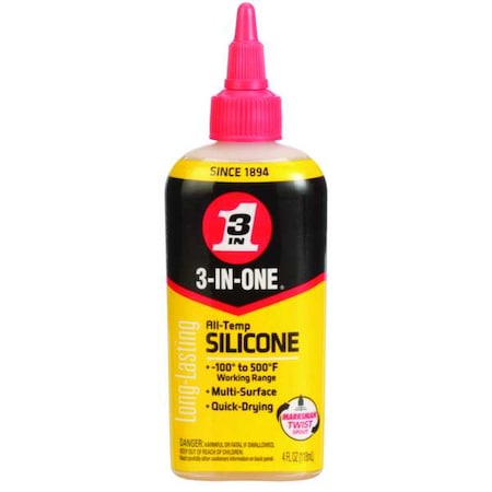 Silicone Lubricant, 4 oz., Squeeze Bottle, Mineral Oil, Brown
