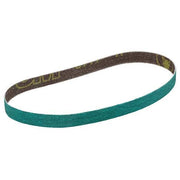 Sanding Belt, 1/2 in W, 18 in L, Coated, Zirconia Alumina, 60 Grit, Not Applicable, 577F, Green
