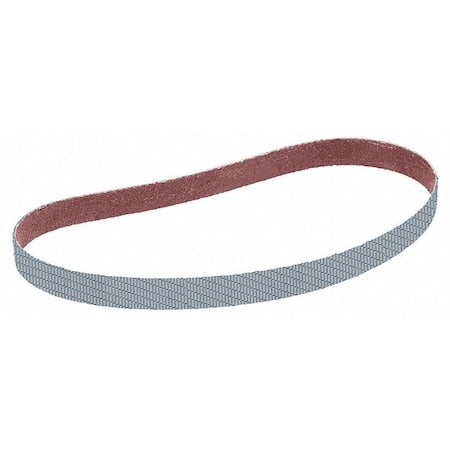 Sanding Belt, 1/2 in W, 24 in L, Coated, Aluminum Oxide, A100 Grit, Fine, 337DC, Gray