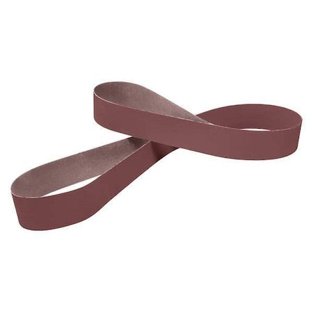 Sanding Belt, 1 1/2 in W, 60 in L, Coated, Aluminum Oxide, 60 Grit, Medium, 341D, Brown
