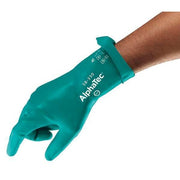 AlphaTec Chemical Resistant Gloves, Nitrile, 12 in L, 14 mil, Green, 8, 1 PR