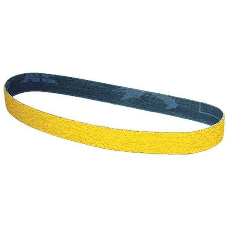 Sanding Belt, 3/4 in W, 18 in L, Coated, Ceramic, 60 Grit, Medium, Predator, Yellow