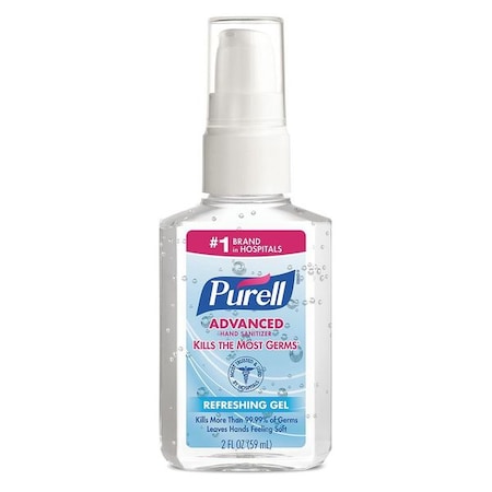 Advanced Hand Sanitizer Gel, 2oz Portable Pump Bottle, PK24