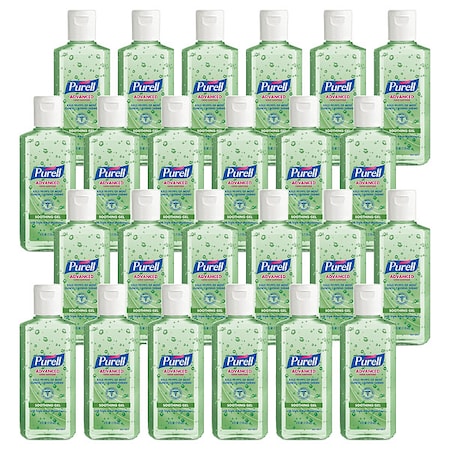 Hand Sanitizer Aloe Gel, 4oz Portable Flip Cap Bottle, PK24