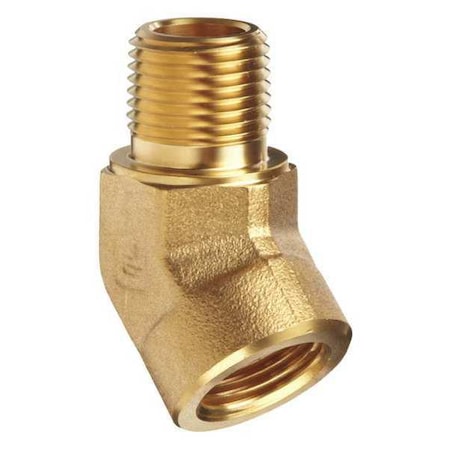 45 Degrees Street Elbow Brass Pipe Fitting, 1/4 in Female NPT X 1/4 in Male NPT